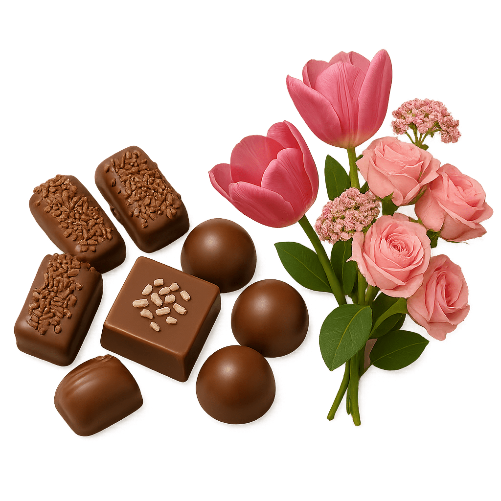 flowers and chocolate-min